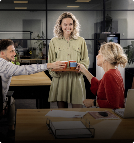 Koffie op het werk Afbeelding