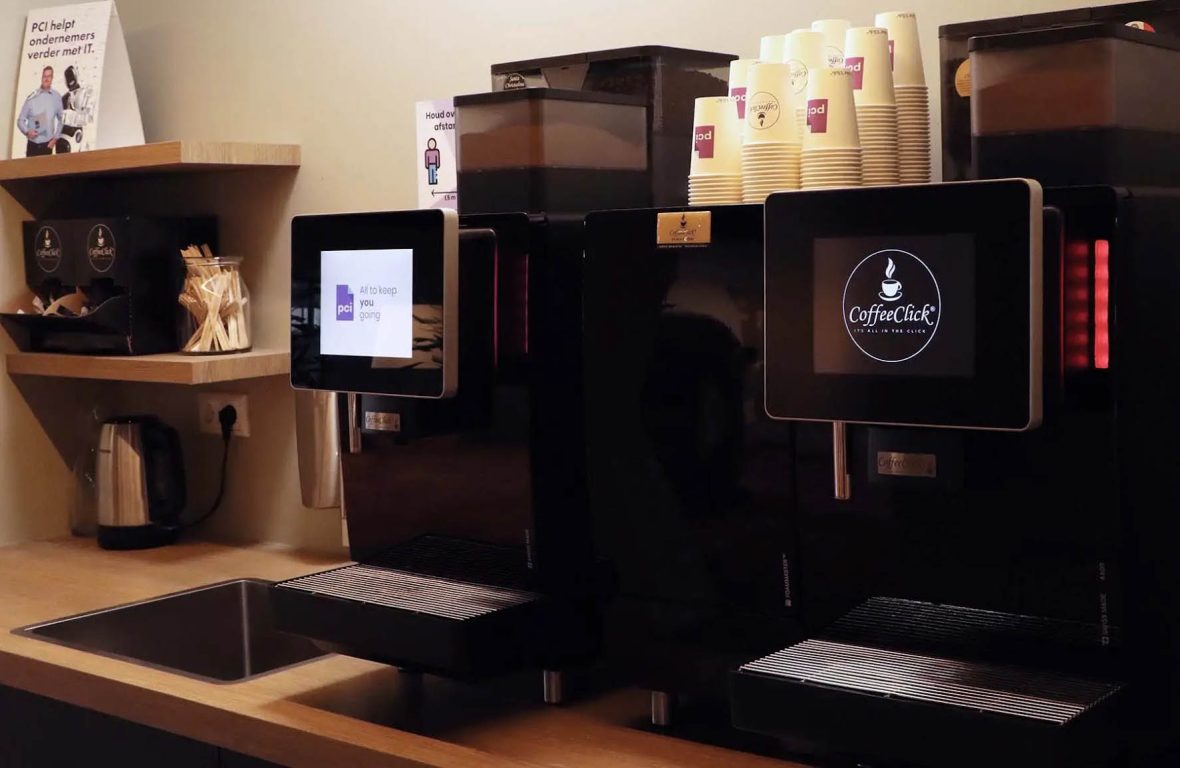 Koffiemachine bedrijf in een koffiecorner